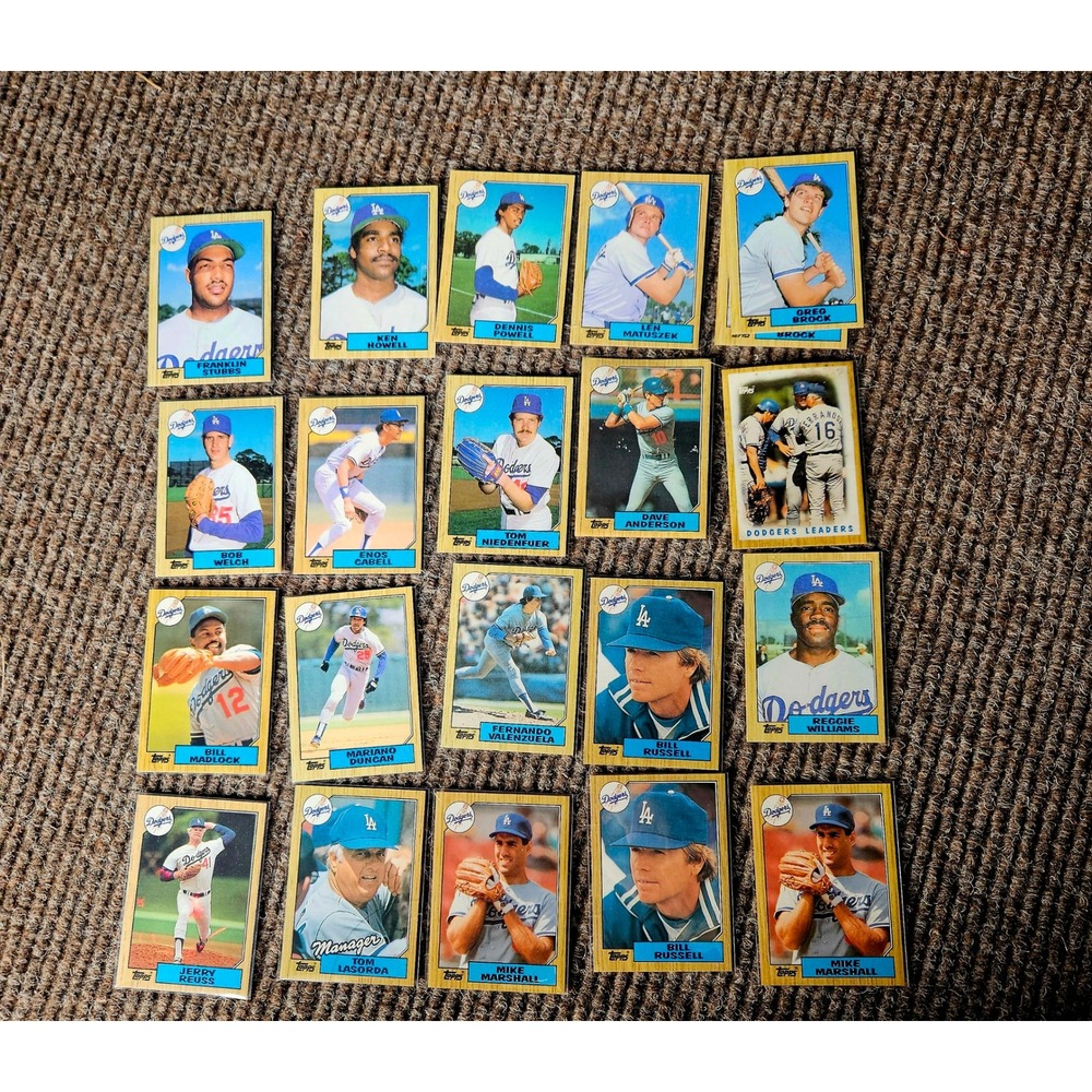 1986 Topps Los Angeles Dodgers Baseball Card Lot 21 Cards Tom Lasorda Valenzuela